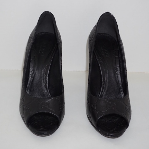 ❌SOLD❌Gucci Guccissima Peep Toe Pumps Size 36.5 - Picture 2 of 6